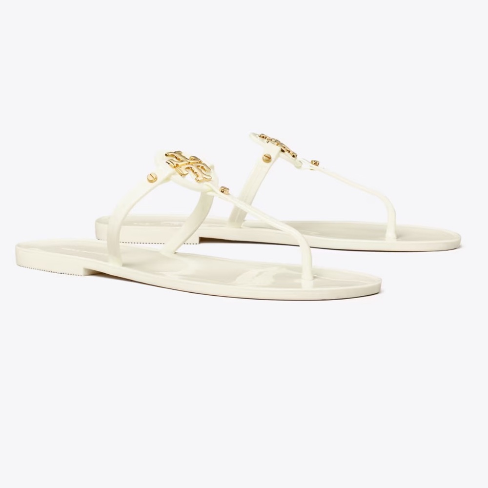 Tory Burch Cream and Gold Sandals